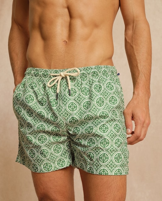 Imagen 0 de Traje de baño estampado con cintura ajustable mediante cordón