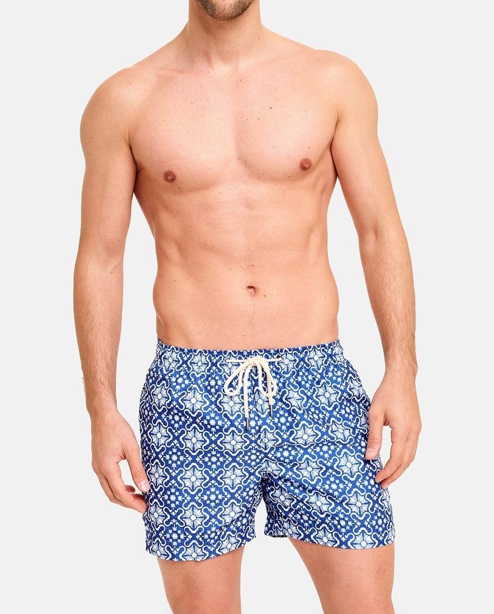Imagen 0 de Traje de baño estampado con cintura ajustable mediante cordón