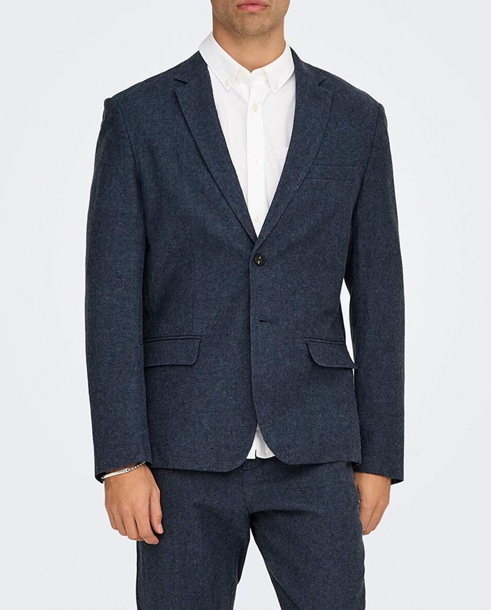 Imagen 0 de Chaqueta blazer de hombre slim fit Compuesto de algodón y lino
