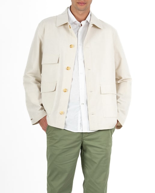 Imagen 0 de Sobrecamisa worker de hombre de lino manga larga