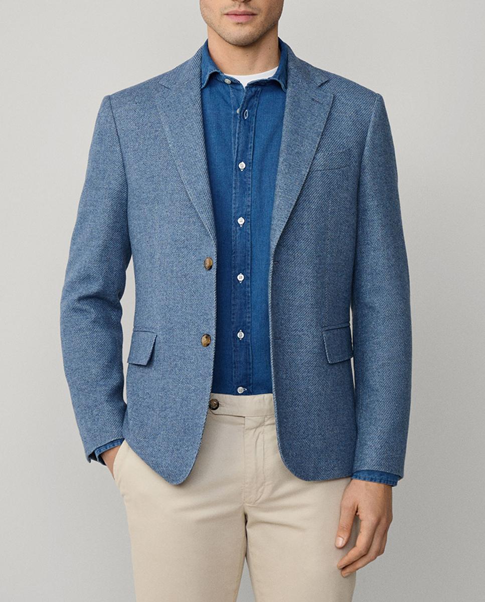 Imagen 0 de Chaqueta de hombre corte regular con tejido estructurado y bolsillos