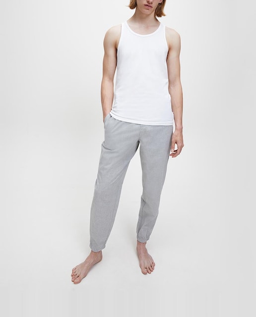 Imagen 0 de Pack dos camisetas interiores de hombre Calvin Klein blancas de manga corta