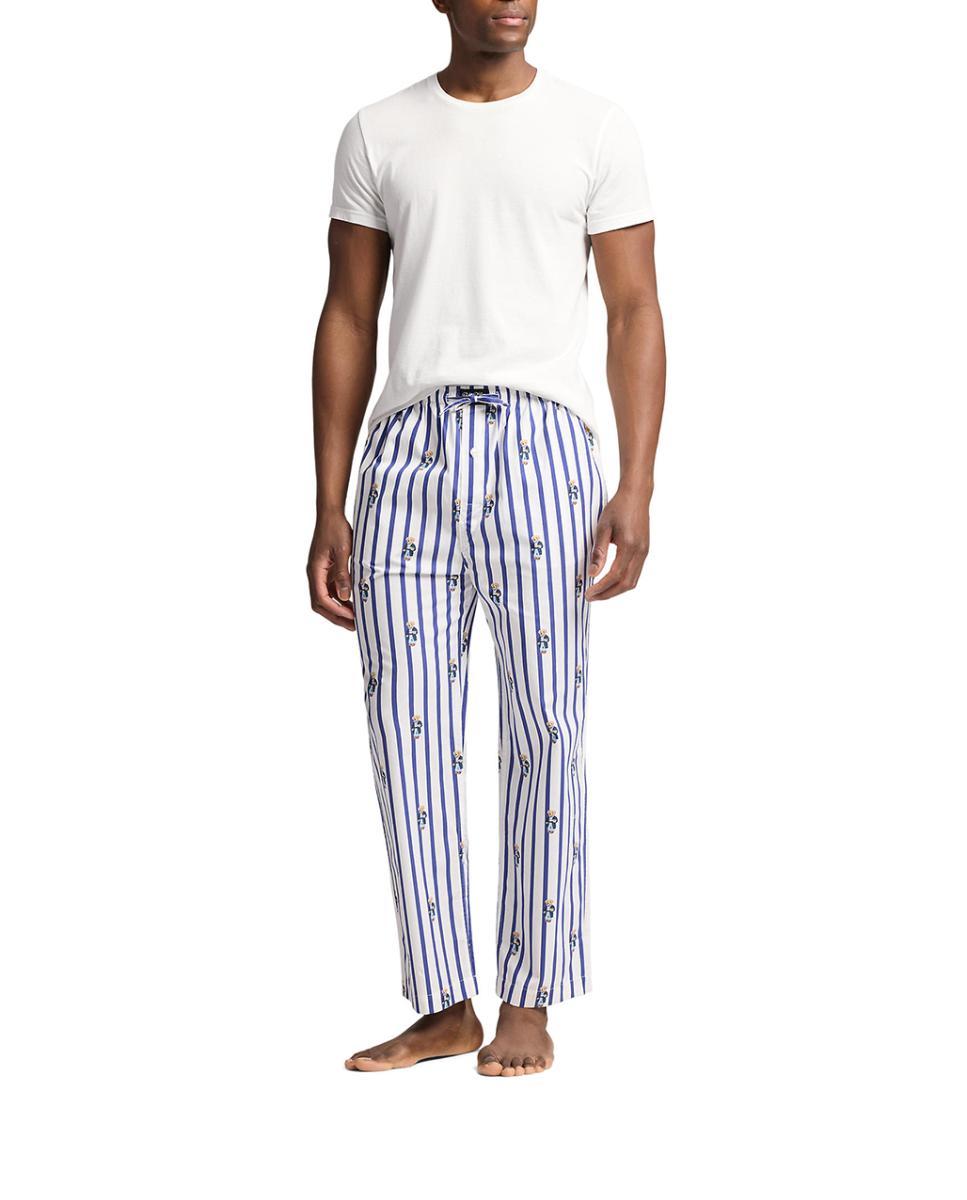 Imagen 0 de Pantalón de pijama de hombre de algodón de rayas y Polo Bear