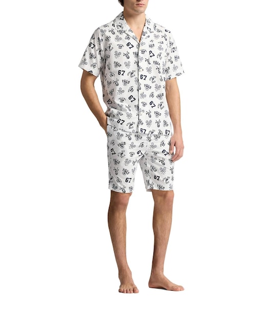Imagen 0 de Pijama de hombre corto de algodón con estampado