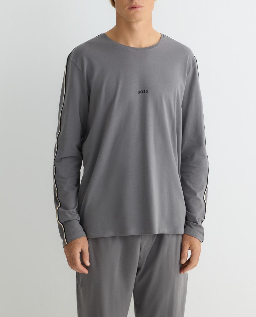 Imagen 0 de Camiseta manga larga de pijama de hombre en algodón.