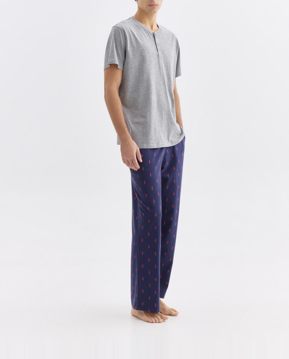 Imagen 0 de Pantalón largo de hombre de punto de algodón estampado cascanueces