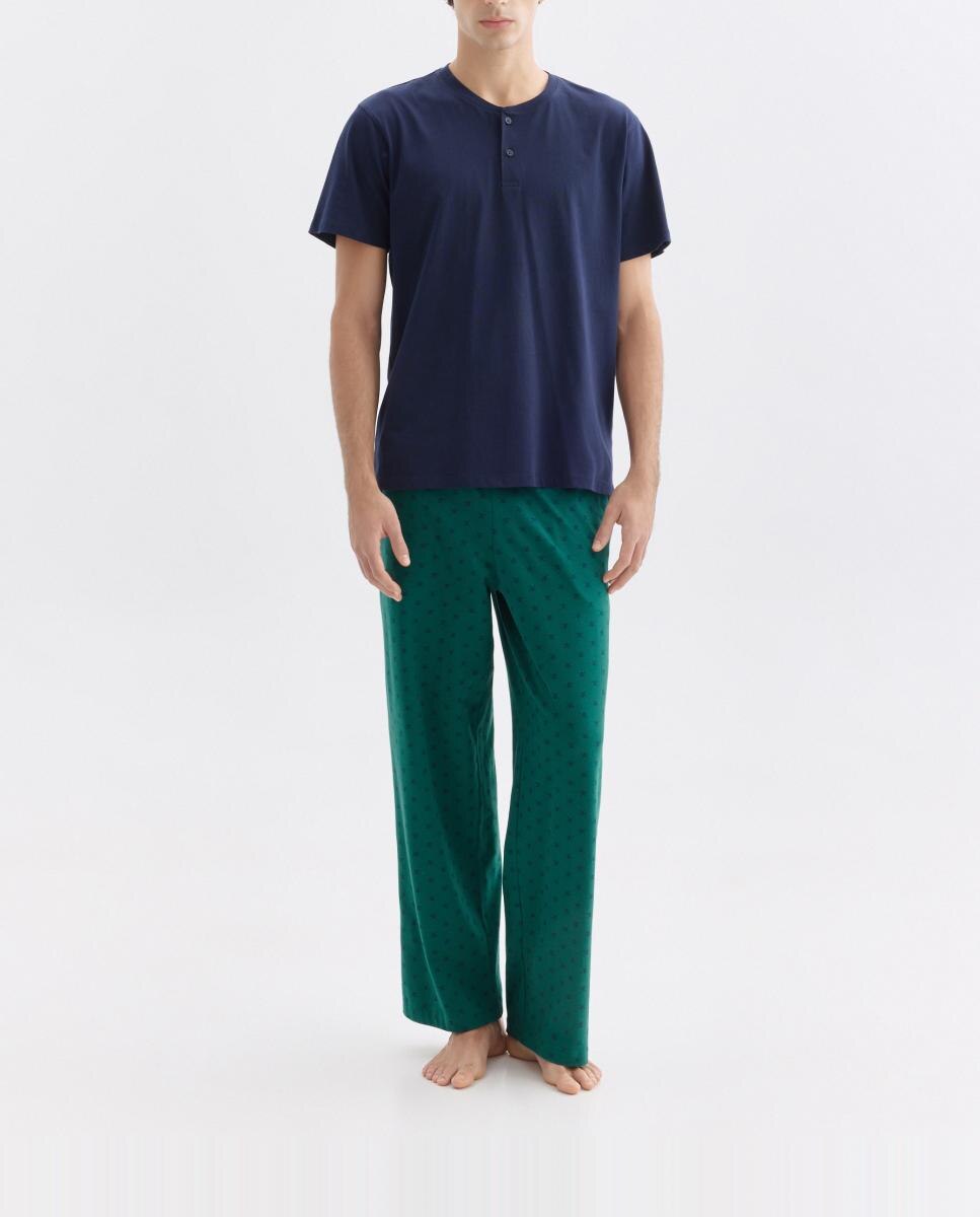 Imagen 0 de Pantalón largo de hombre de punto de algodón estampado Icon