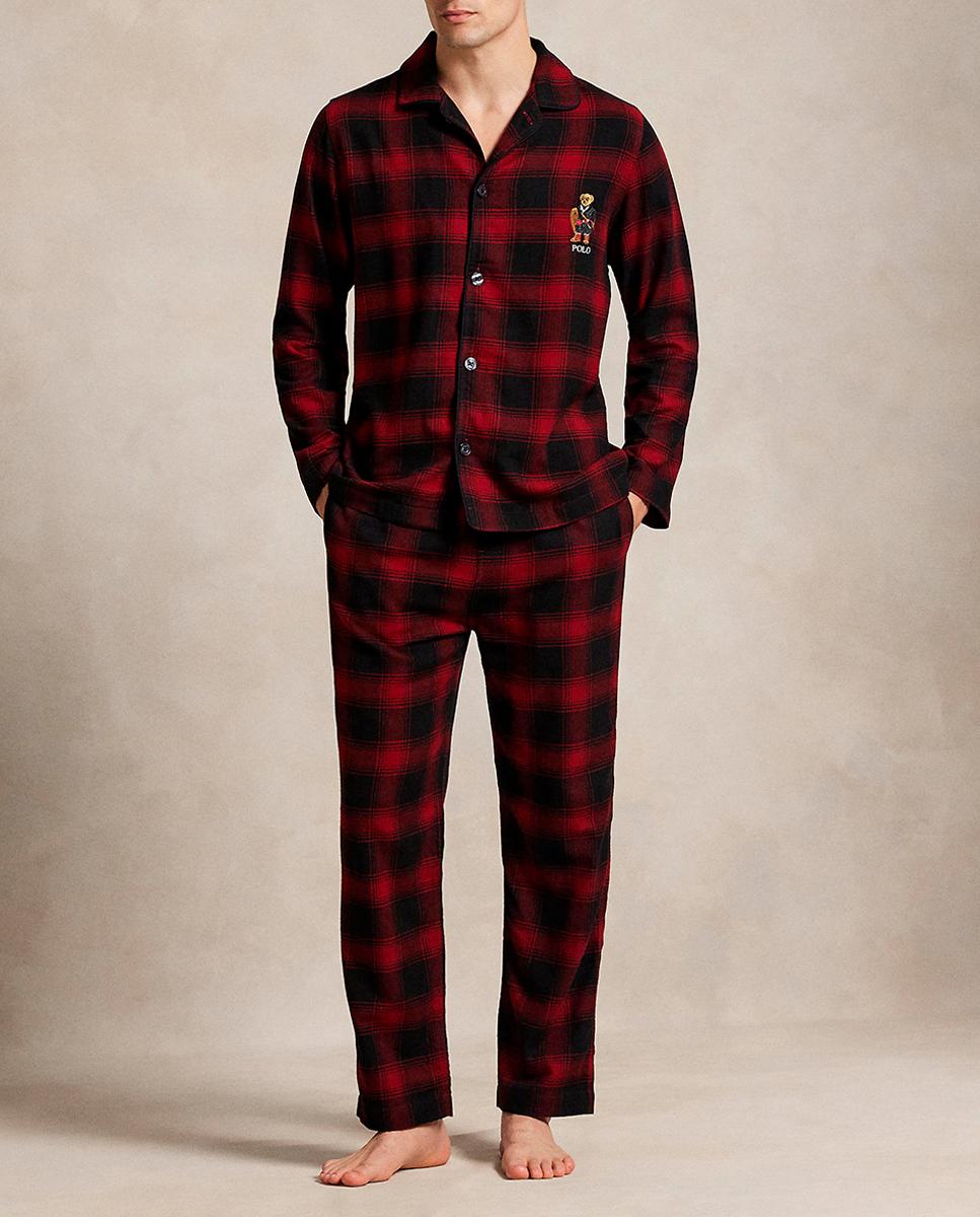 Imagen 0 de Pijama de hombre largo Polo Bear de franela con cuadros