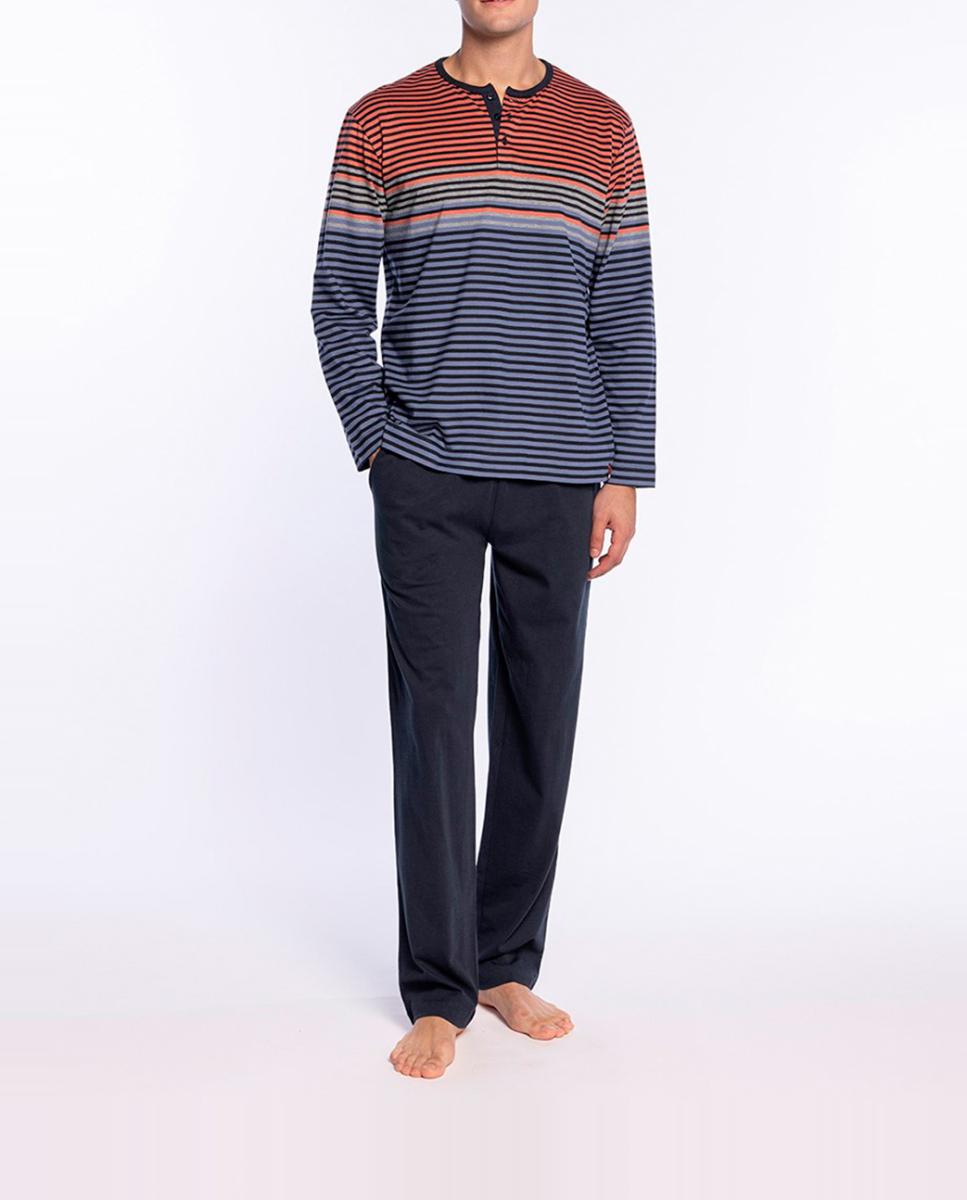 Imagen 0 de Pijama largo de algodón cuello tapeta