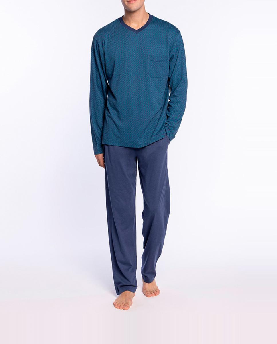 Imagen 0 de Pijama largo de modal y algodón cuello pico de hombre