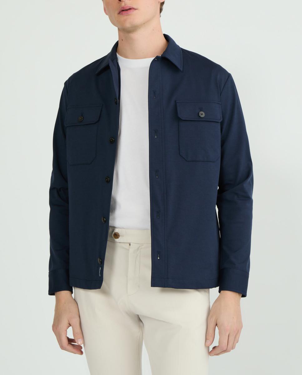 Imagen 0 de Sobrecamisa de hombre de algodón con bolsillos frontales