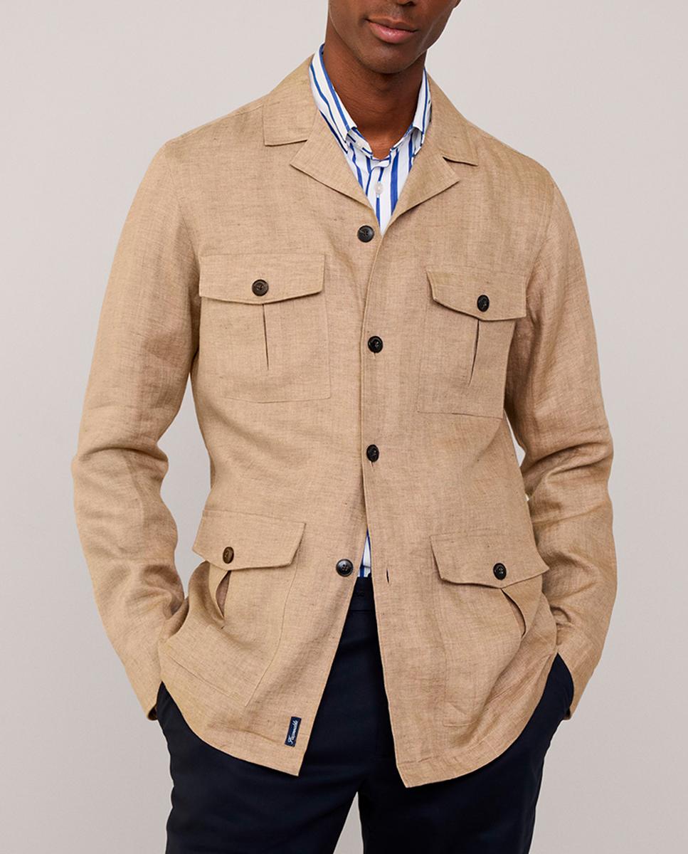 Imagen 0 de Sobrecamisa de hombre safari de lino