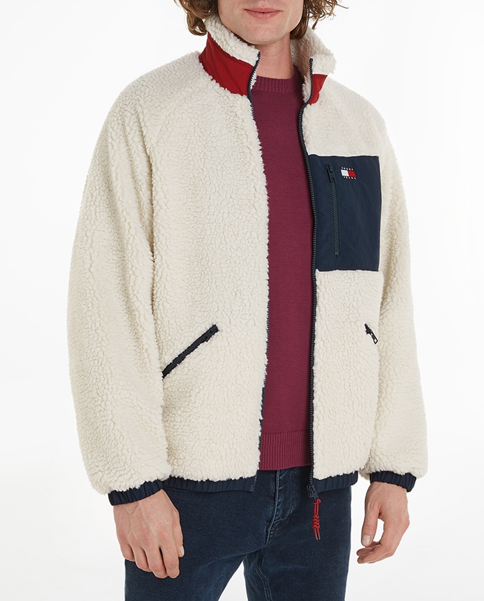 Imagen 0 de Chaqueta de hombre estilo sherpa con cierre de cremallera