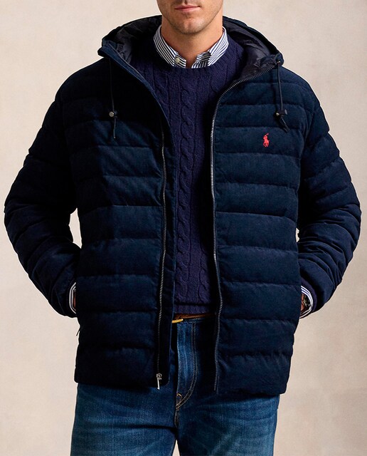 Imagen 0 de Cazadora de hombre de pana con capucha tallas grandes