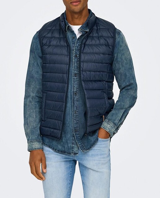 Imagen 0 de Chaleco de hombre ligero con cierre de cremallera