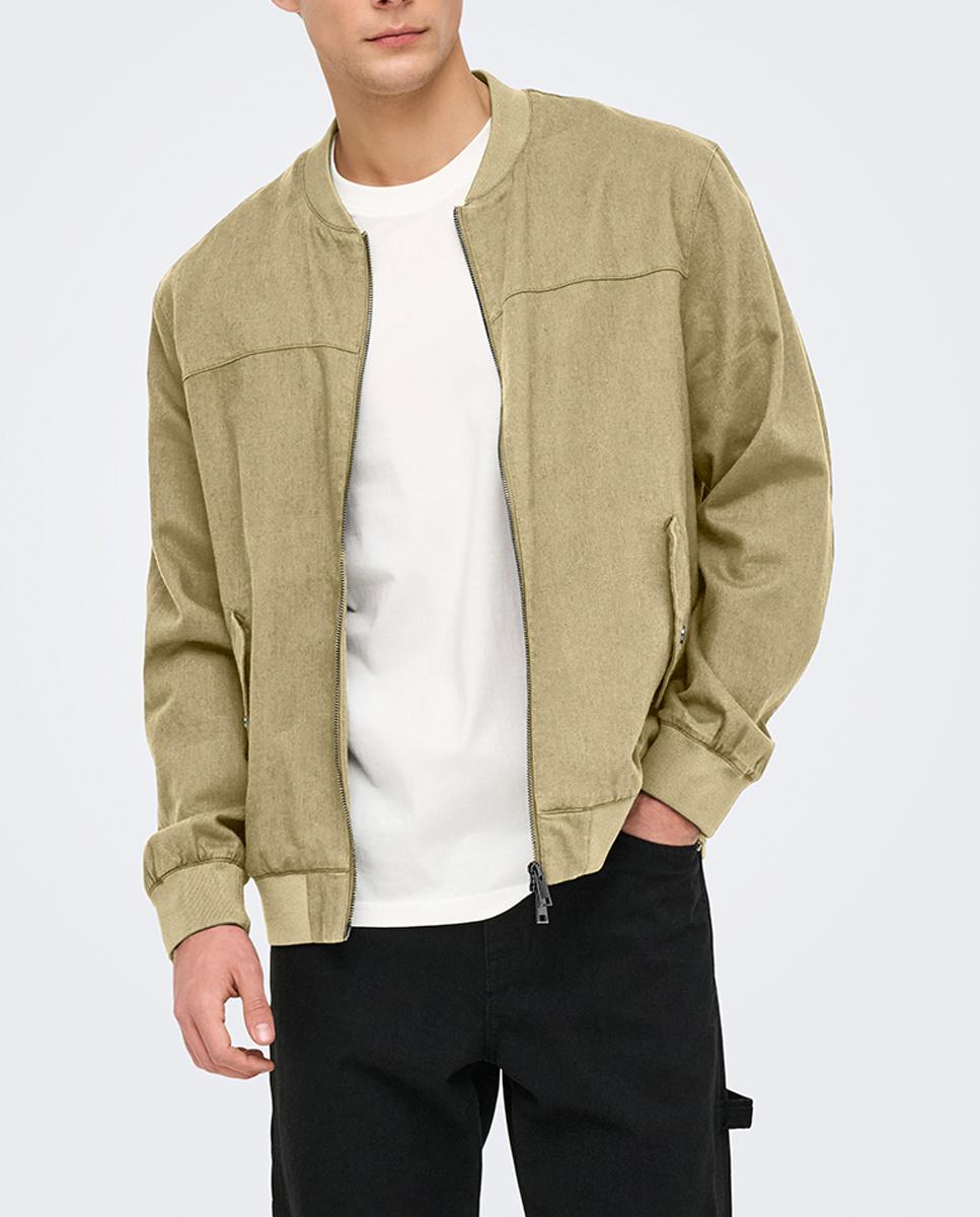 Imagen 0 de Chaqueta de hombre regular fit Compuesto de viscosa y lino