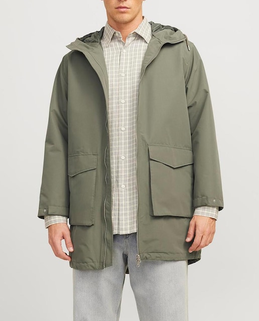 Imagen 0 de Abrigo largo con cierre con cremallera de hombre