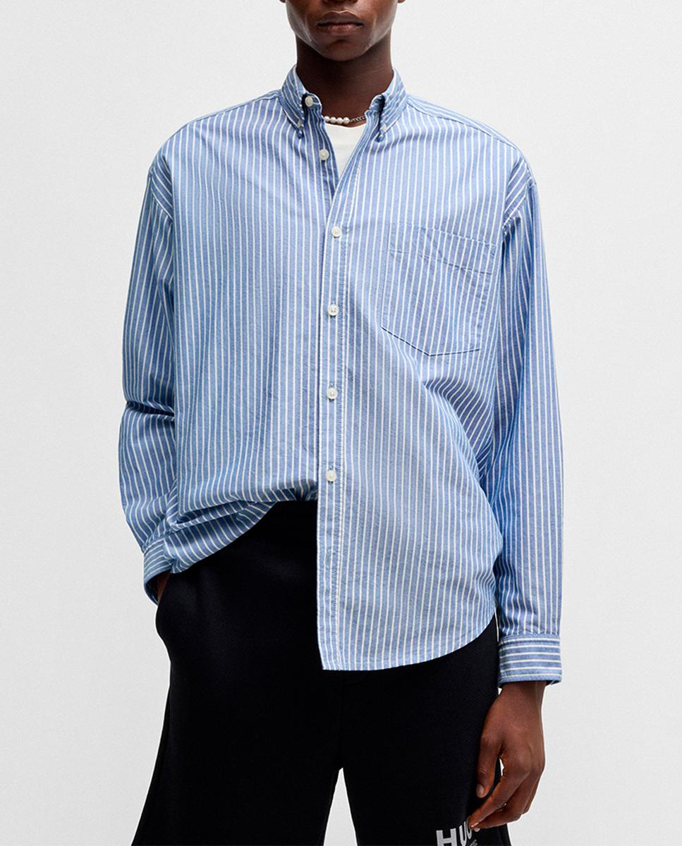 Imagen 0 de Camisa oversize fit abotonada de algodón Oxford de hombre