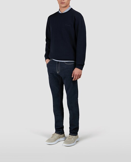 Imagen 0 de Pantalón de hombre vaquero etiqueta pespuntes rojo