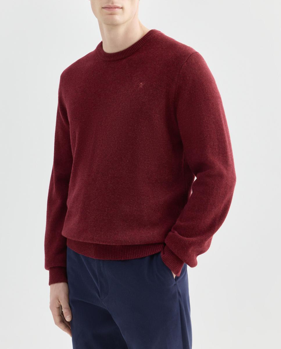Imagen 0 de Jersey de hombre liso cuello redondo con logo bordado.