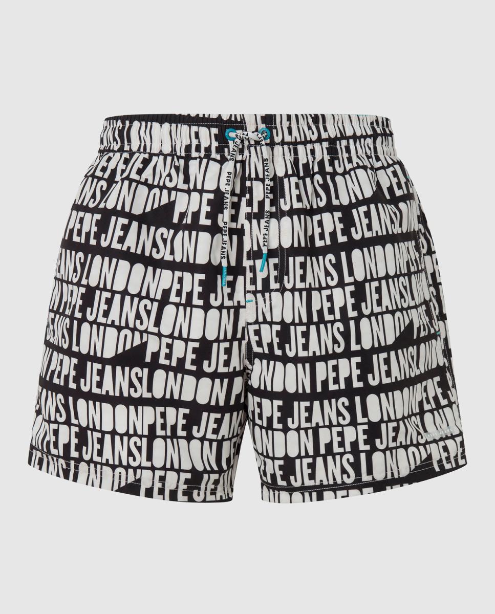 Imagen 0 de Bañador de hombre con logo en allover print. Cintura ajustable con cordón en contraste.