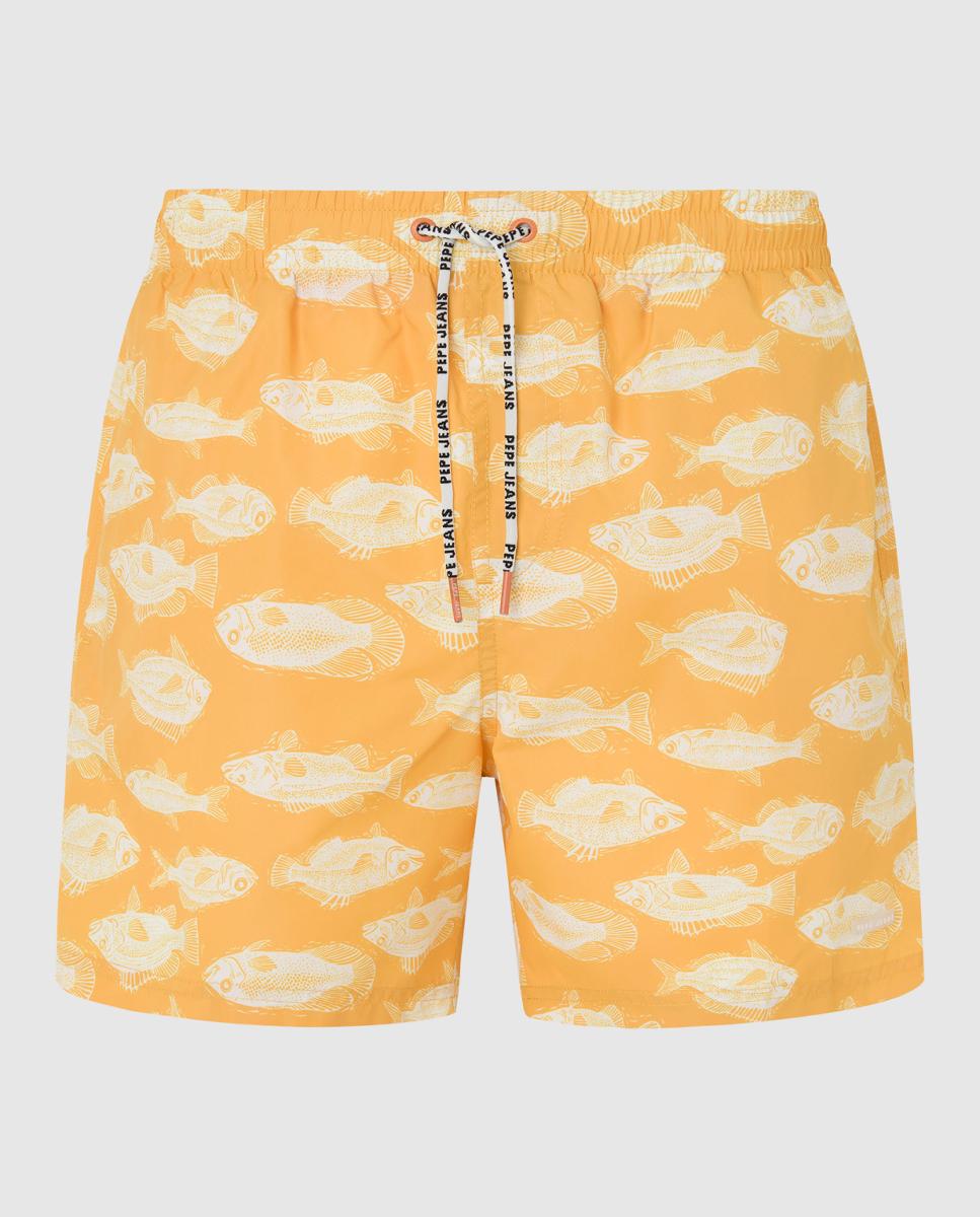 Imagen 0 de Bañador de hombre con estampado fantasía. Cintura ajustable con cordón en contraste.