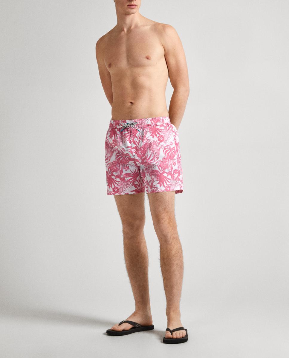 Imagen 0 de Bañador de hombre con estampado fantasía. Cintura ajustable con cordón en contraste.