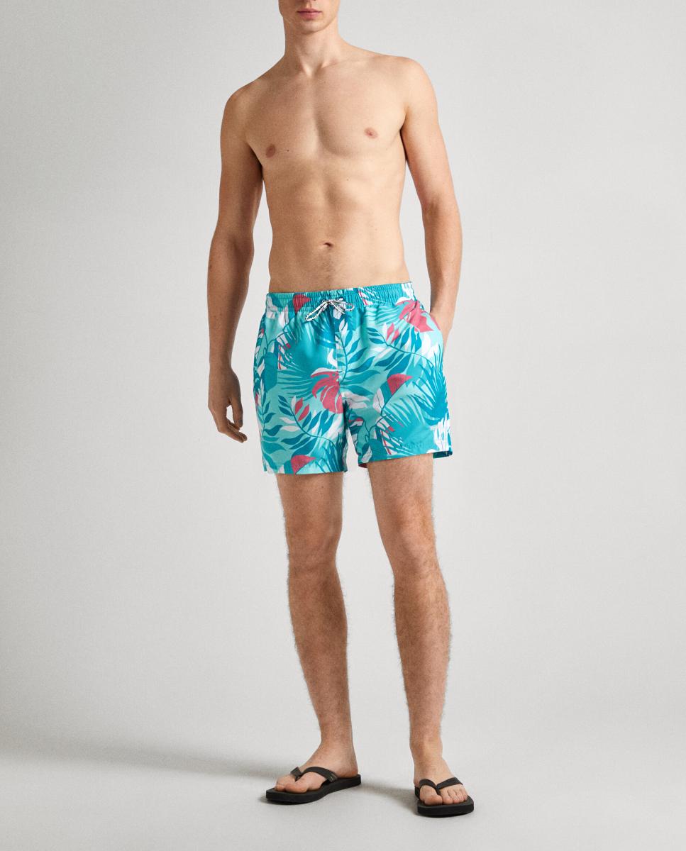 Imagen 0 de Bañador de hombre con estampado. Cintura ajustable con cordón en contraste.