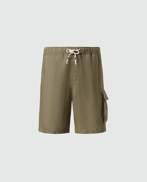 Imagen 0 de Bermuda cargo de hombre en lino con cintura elástica