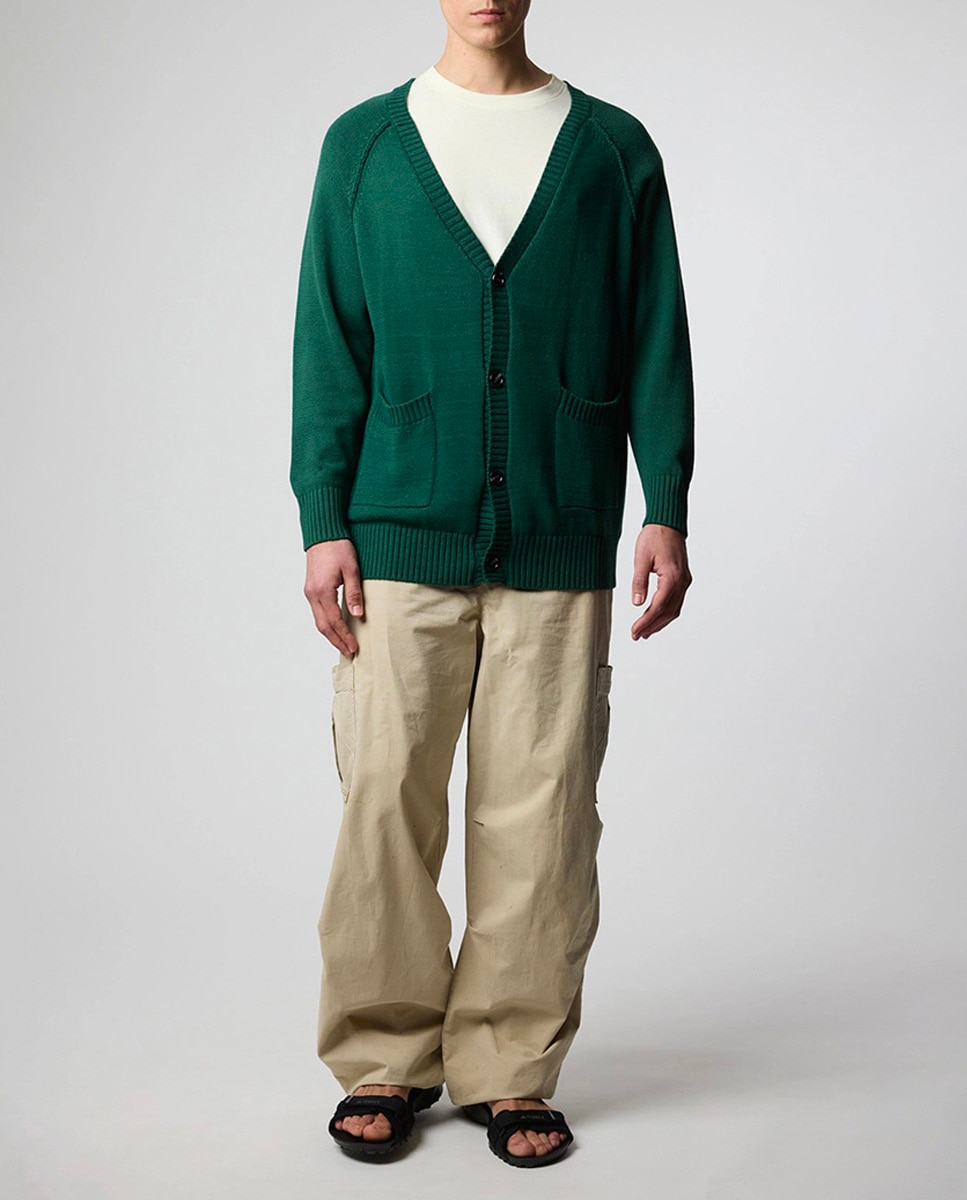 Imagen 0 de Cárdigan relaxed fit tejido en hilatura ligera de algodón de hombre