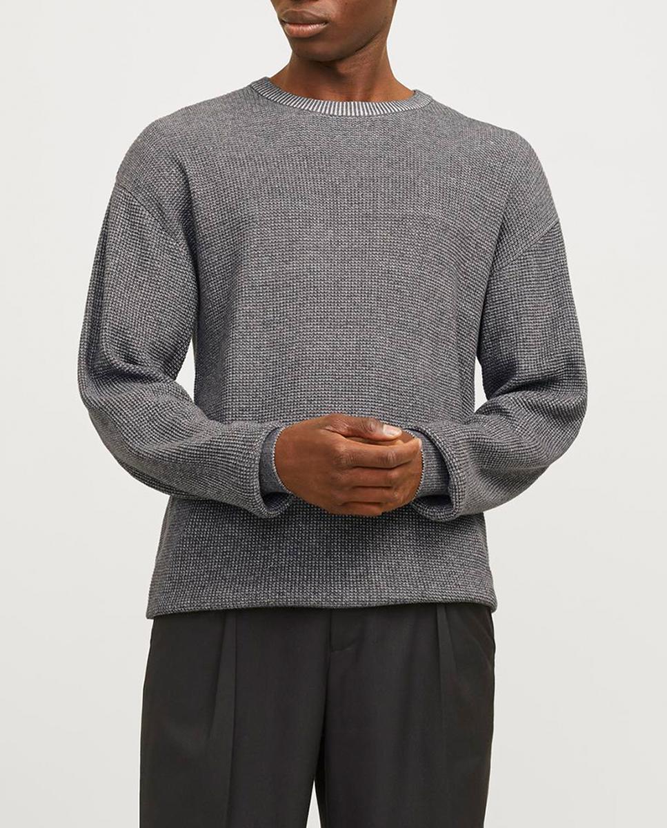 Imagen 0 de Jersey de punto de mangas largas y cuello redondo de hombre