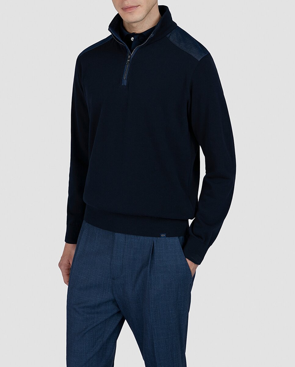 Imagen 0 de Jersey de hombre media cremallera contrastes