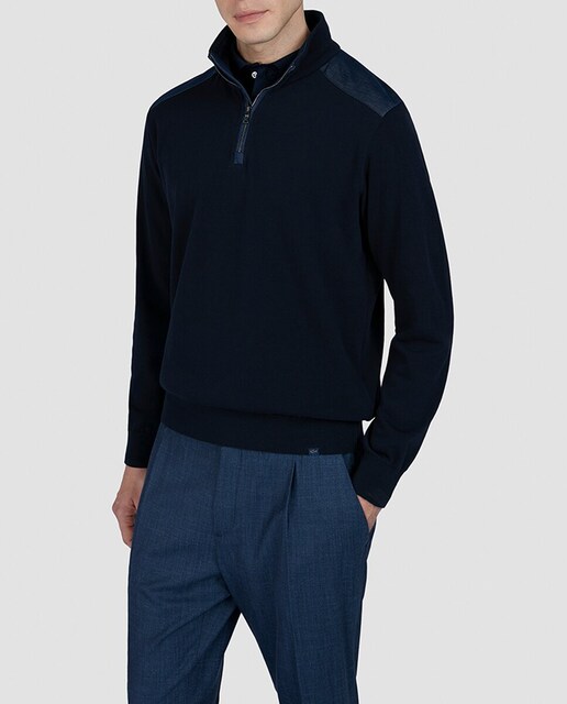 Imagen 0 de Jersey de hombre media cremallera contrastes