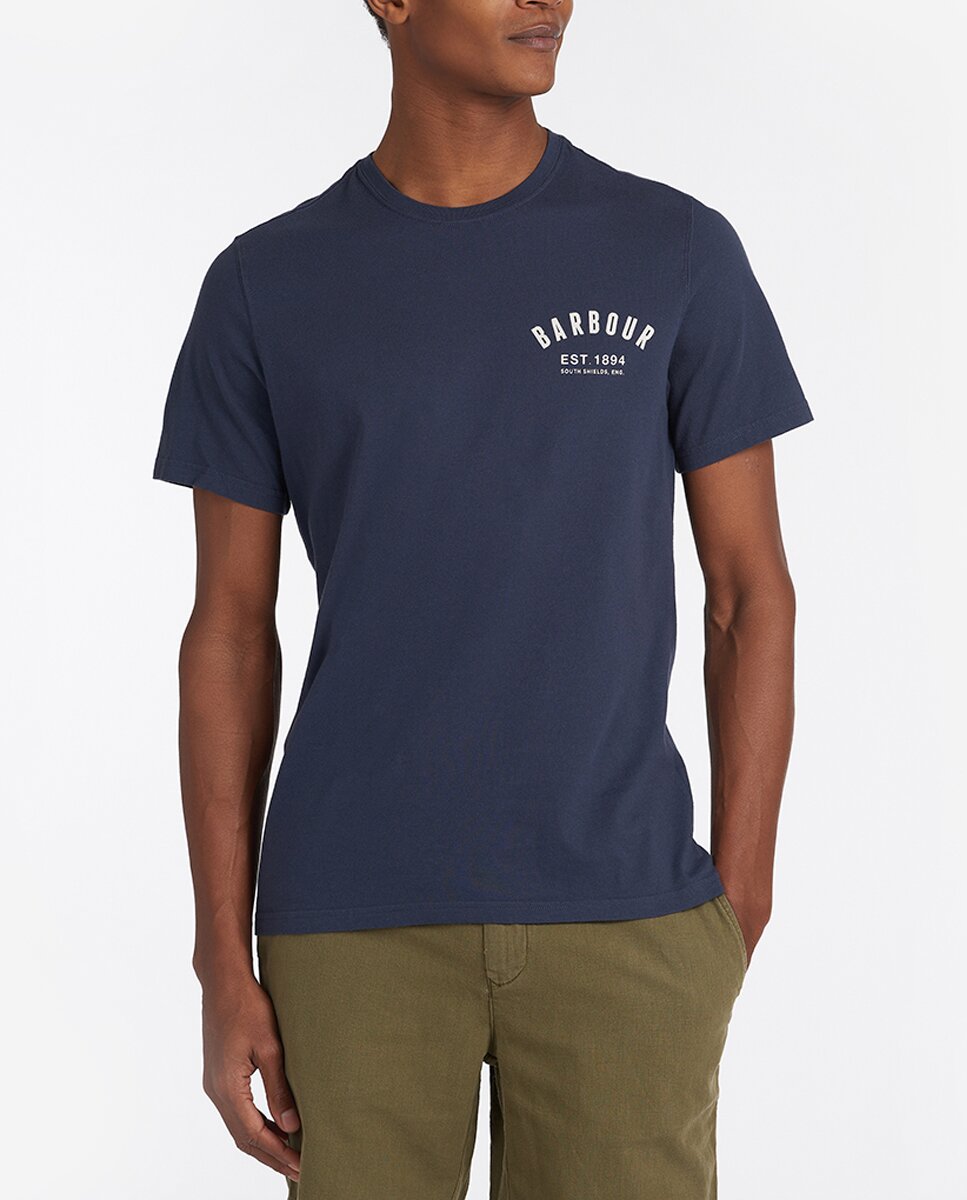 Imagen 0 de Camiseta de hombre de manga corta de algodón azul marino