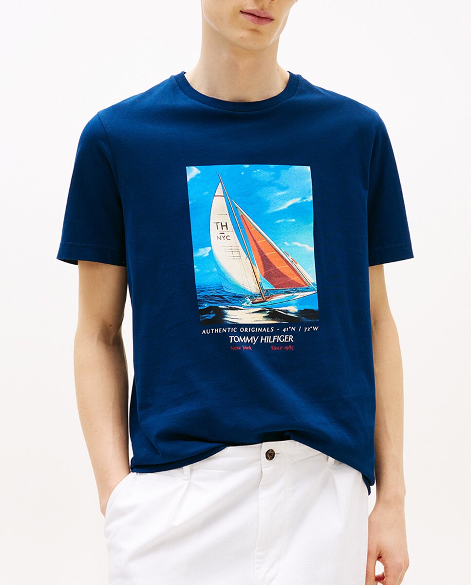 Imagen 0 de Camiseta de caballero con dibujo frontal impreso