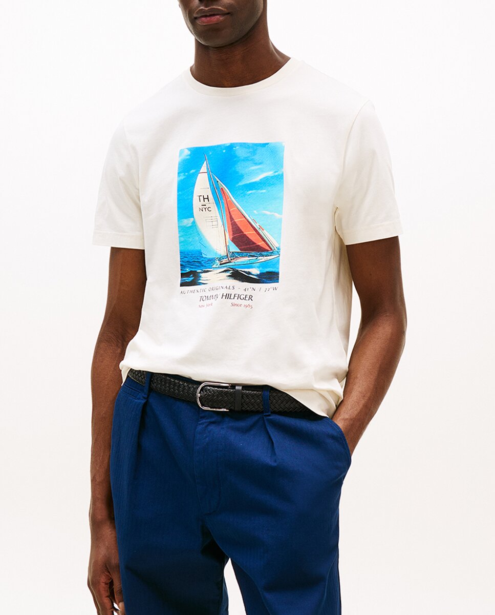 Imagen 0 de Camiseta de caballero con dibujo frontal impreso