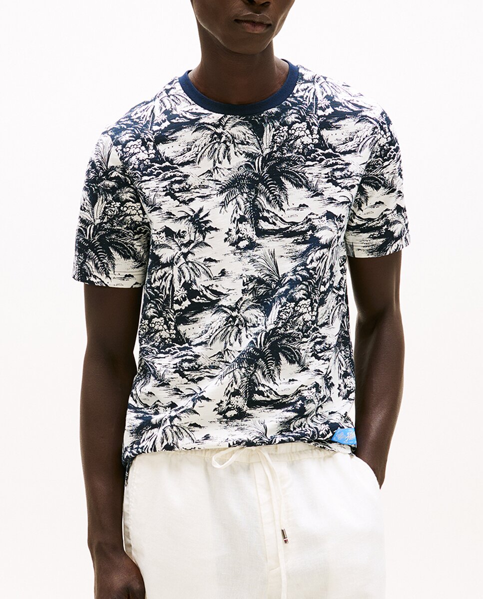 Imagen 0 de Camiseta de caballero con estampado tropical
