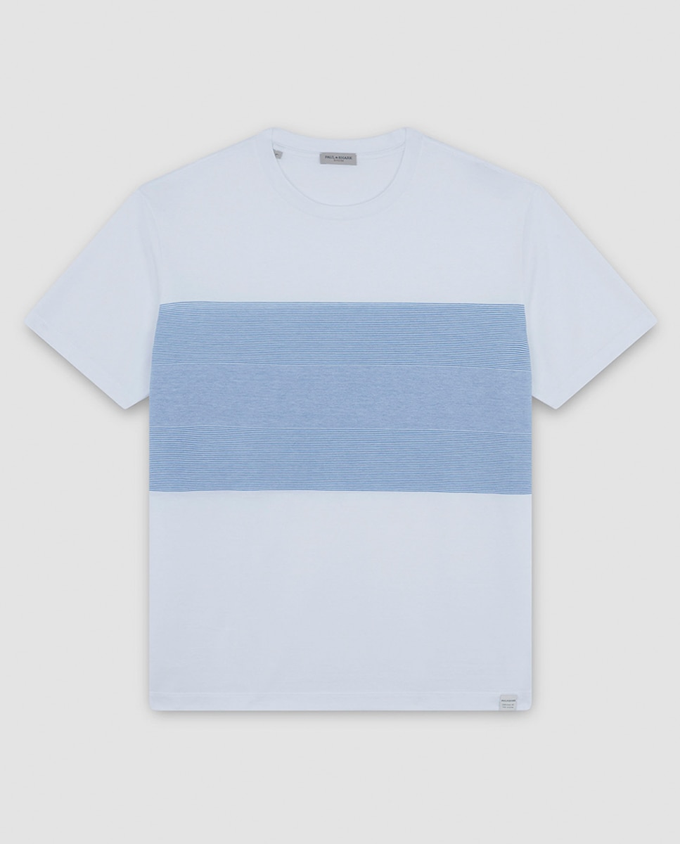 Imagen 0 de Camiseta de hombre manga corta mini rayas centrales