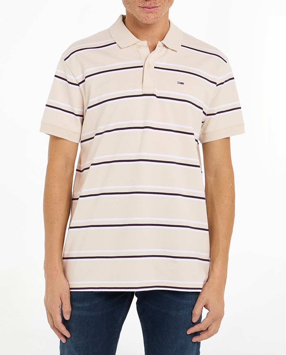 Imagen 0 de Polo de hombre de rayas y manga corta