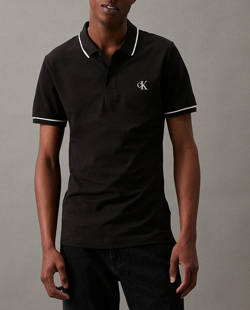 Imagen 0 de Polo piqué de hombre slim negro