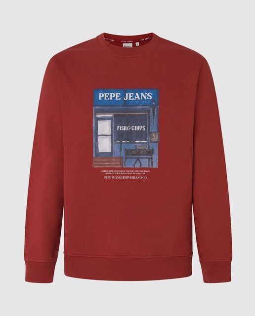 Imagen 0 de Sudadera de hombre de cuello redondo con estampado frontal