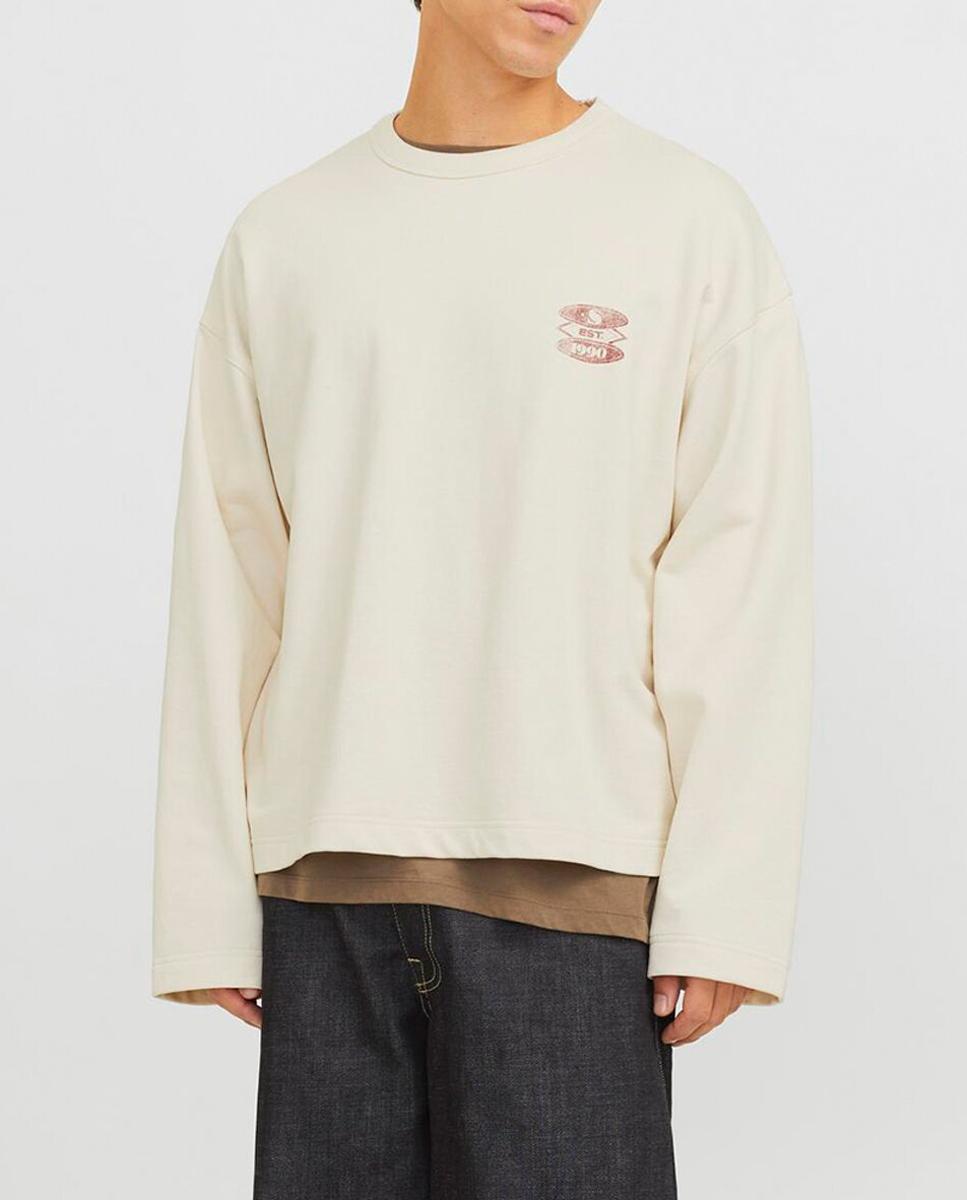 Imagen 0 de Sudadera de mangas largas de hombre cuello redondo y print trasero