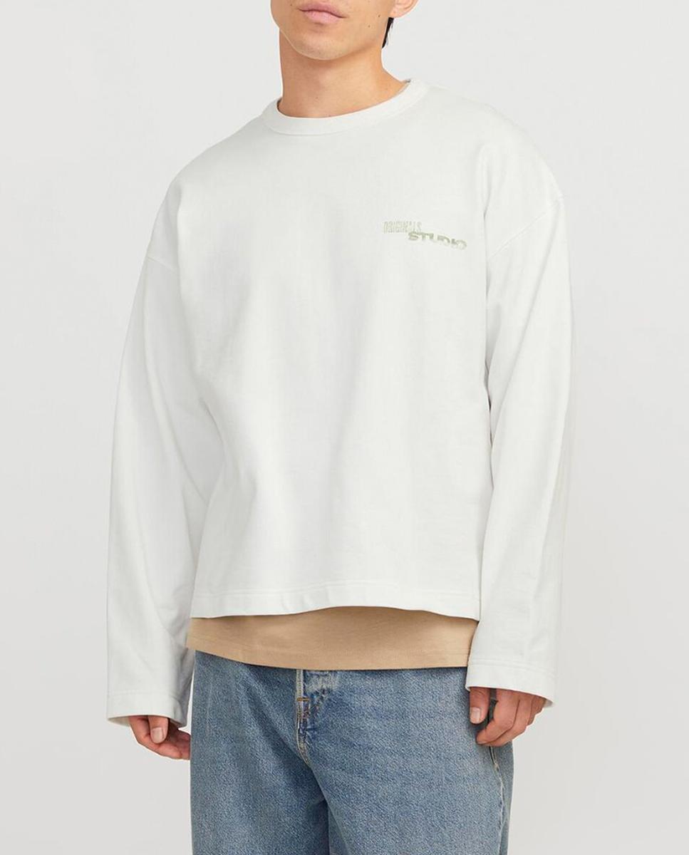 Imagen 0 de Sudadera de mangas largas de hombre cuello redondo y print trasero