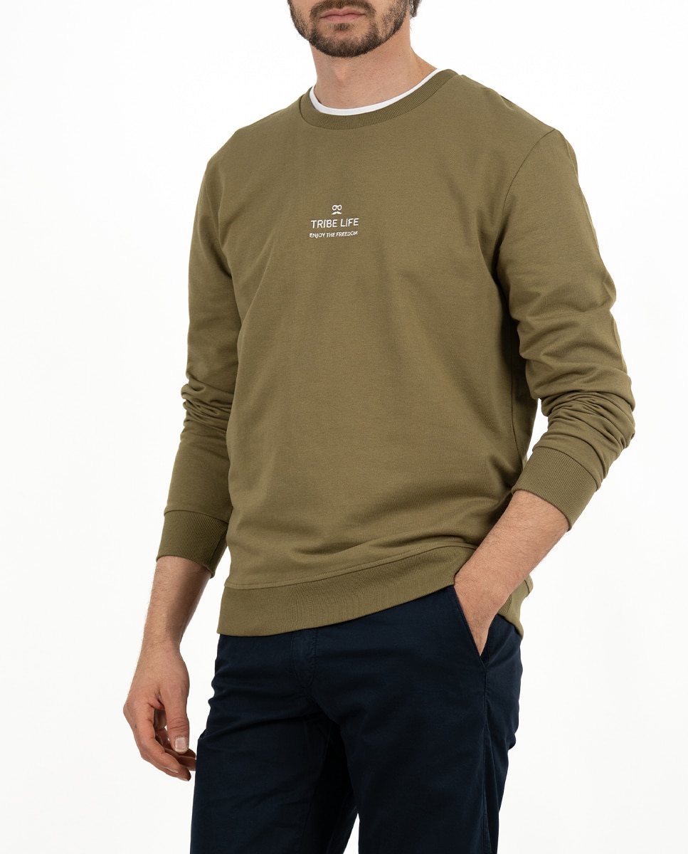 Imagen 0 de Sudadera cuello caja de hombre con manga larga