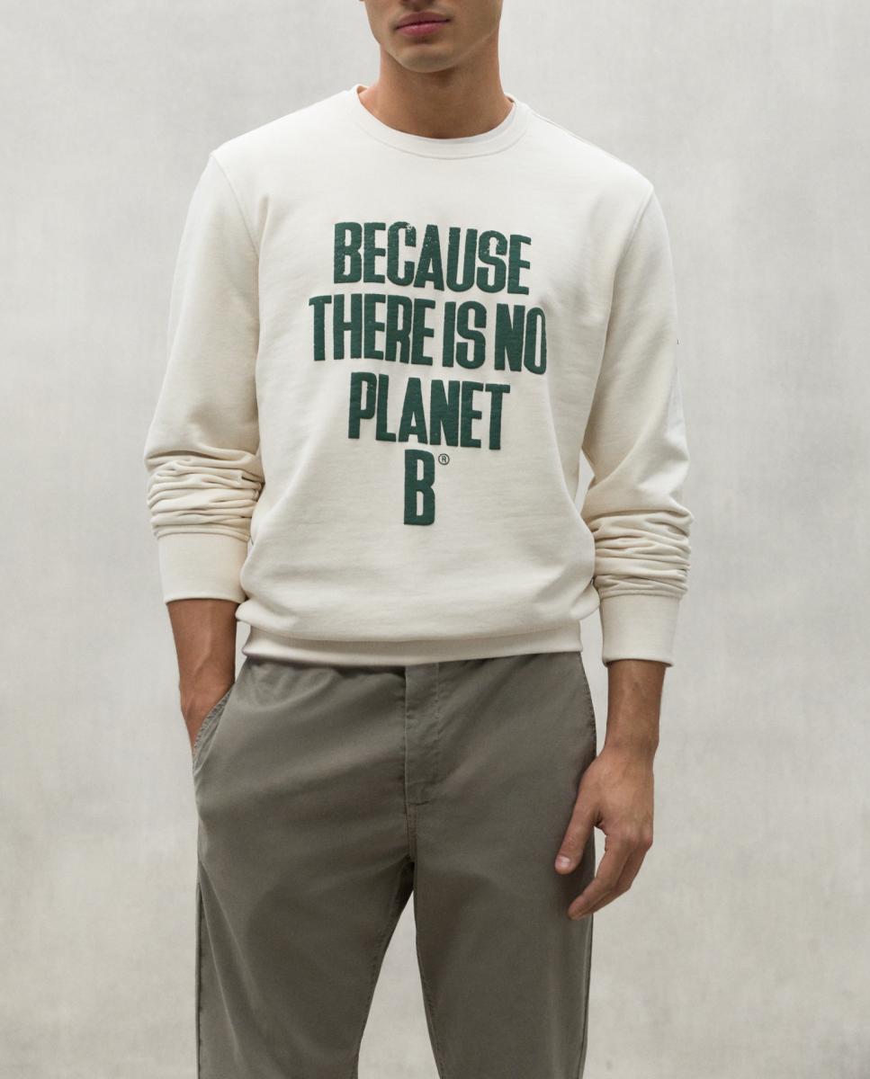 Imagen 0 de Sudadera con estampado frontal y canalé en puños y dobladillo.