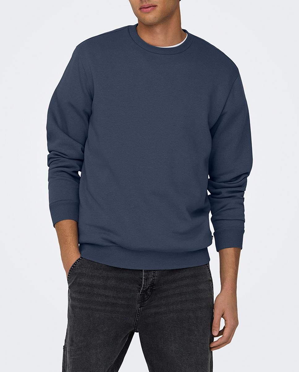 Imagen 0 de Sudadera de hombre básica con cuello redondo.