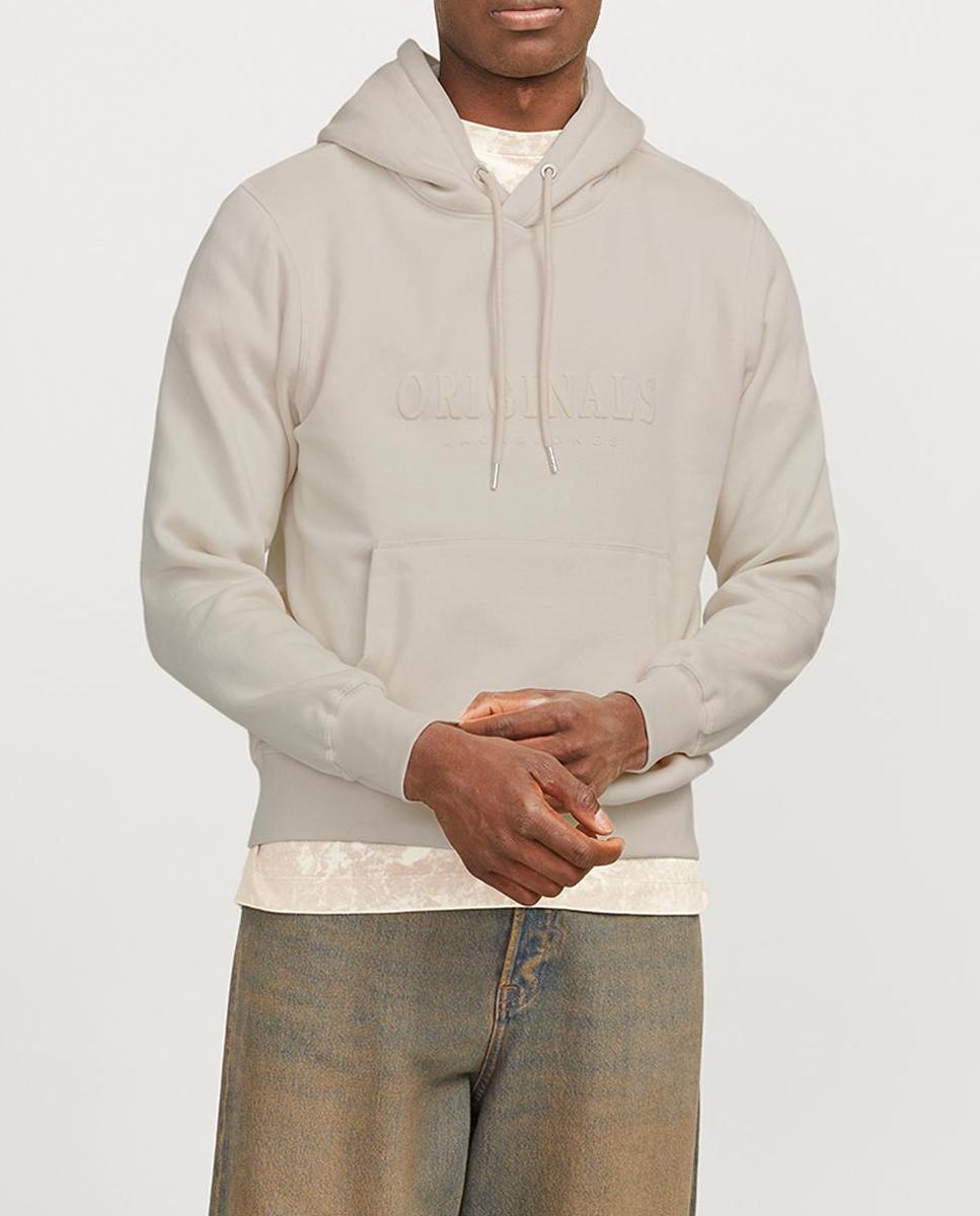Imagen 0 de Sudadera con capucha mangas largas con print frontal de hombre