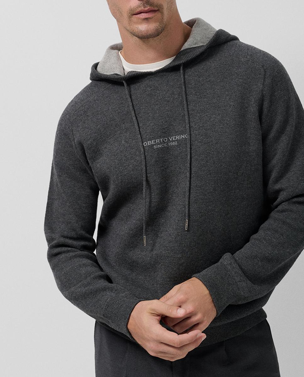 Imagen 0 de Sudadera de hombre con capucha de punto