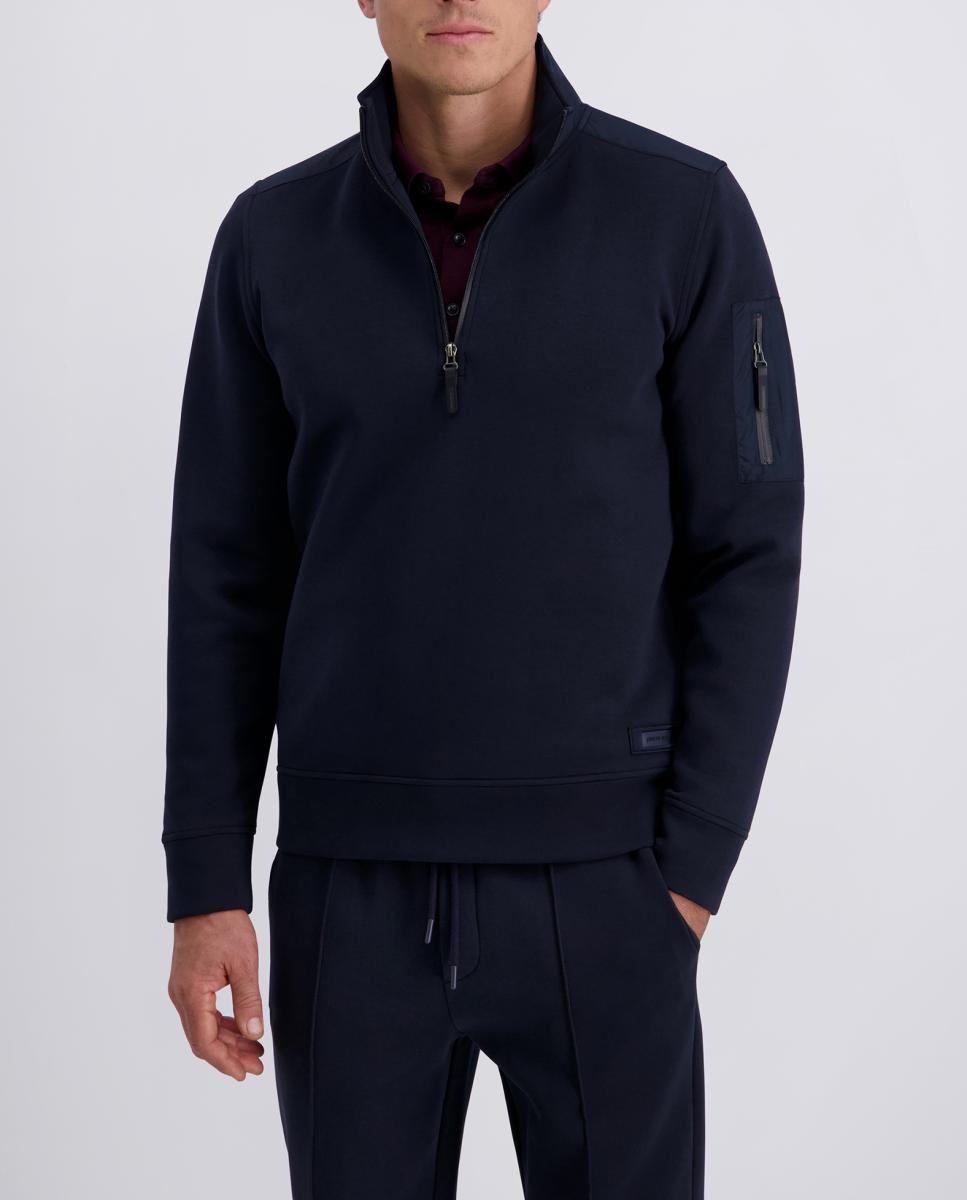 Imagen 0 de Sudadera media cremallera técnica de hombre azul