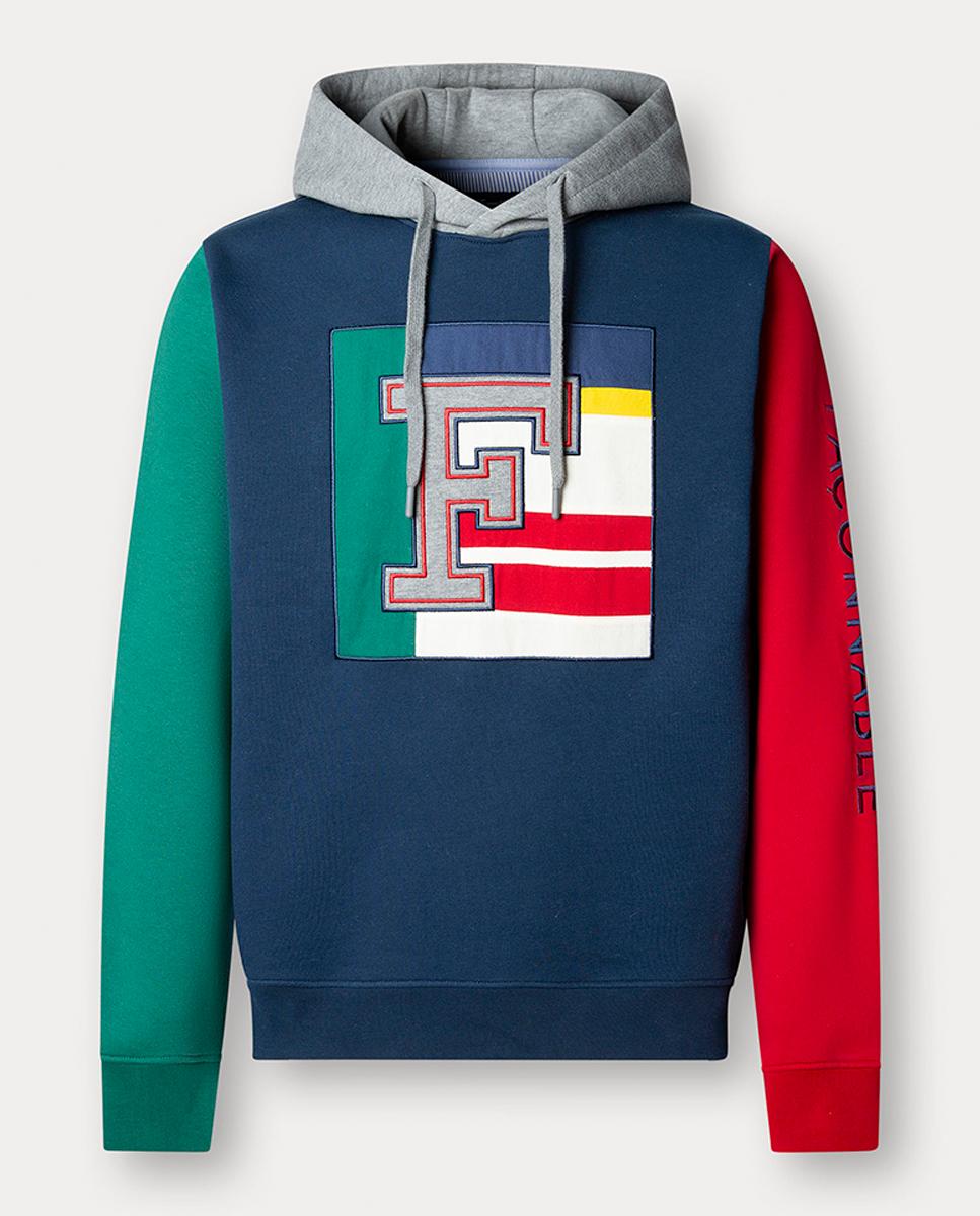 Imagen 0 de Sudadera de hombre con capucha y logo frontal grande ´F´y de bloques de color
